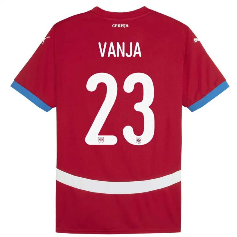 Danxen Criança Camisola Sérvia Vanja Milinkovic-Savic #23 Vermelho Principal 24-26 Camisa