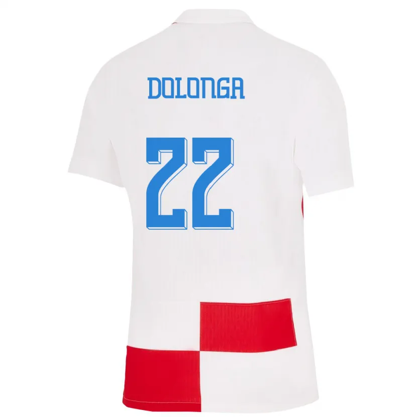 Danxen Criança Camisola Croácia Niko Dolonga #22 Branco Vermelho Principal 24-26 Camisa