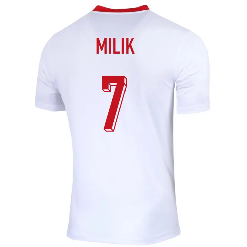 Danxen Criança Camisola Polónia Arkadiusz Milik #7 Branco Principal 24-26 Camisa