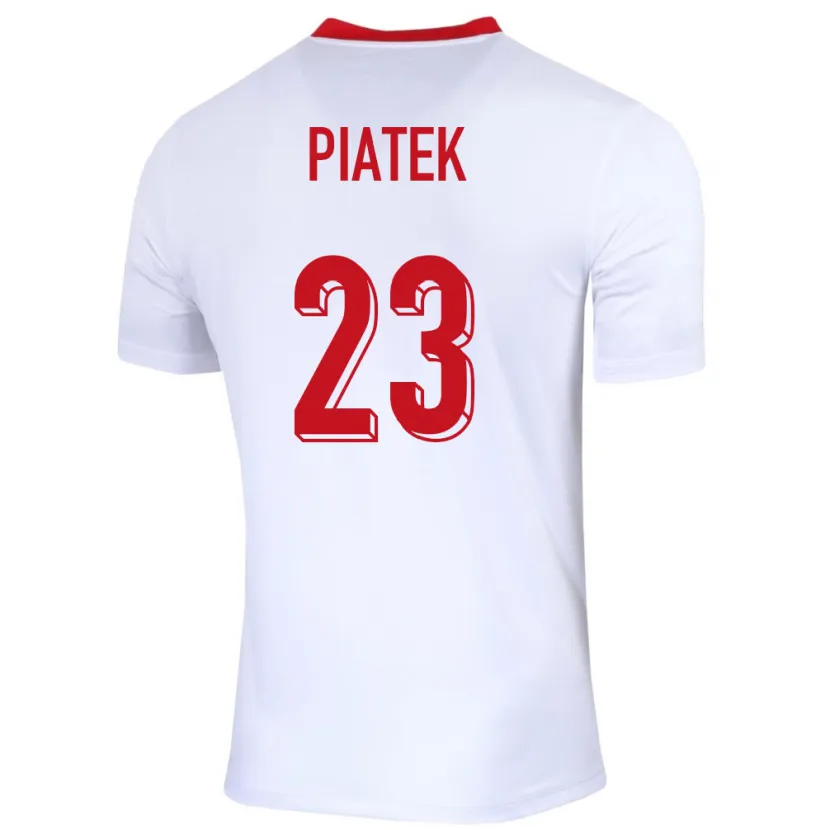 Danxen Criança Camisola Polónia Krzysztof Piatek #23 Branco Principal 24-26 Camisa