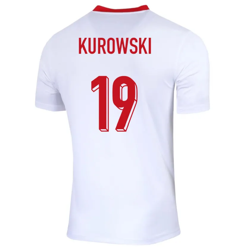 Danxen Criança Camisola Polónia Milosz Kurowski #19 Branco Principal 24-26 Camisa