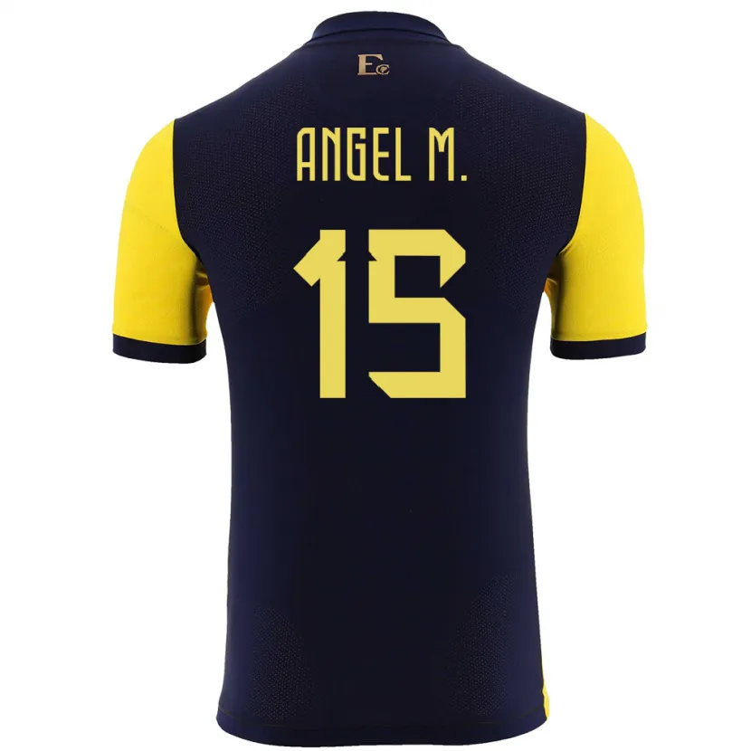 Danxen Criança Camisola Equador Angel Mena #15 Amarelo Principal 24-26 Camisa