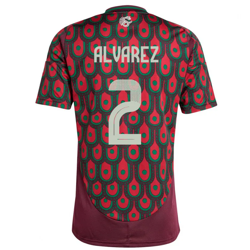 Danxen Criança Camisola México Kevin Alvarez #2 Marrom Principal 24-26 Camisa