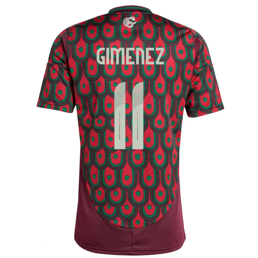 Danxen Criança Camisola México Santiago Gimenez #11 Marrom Principal 24-26 Camisa