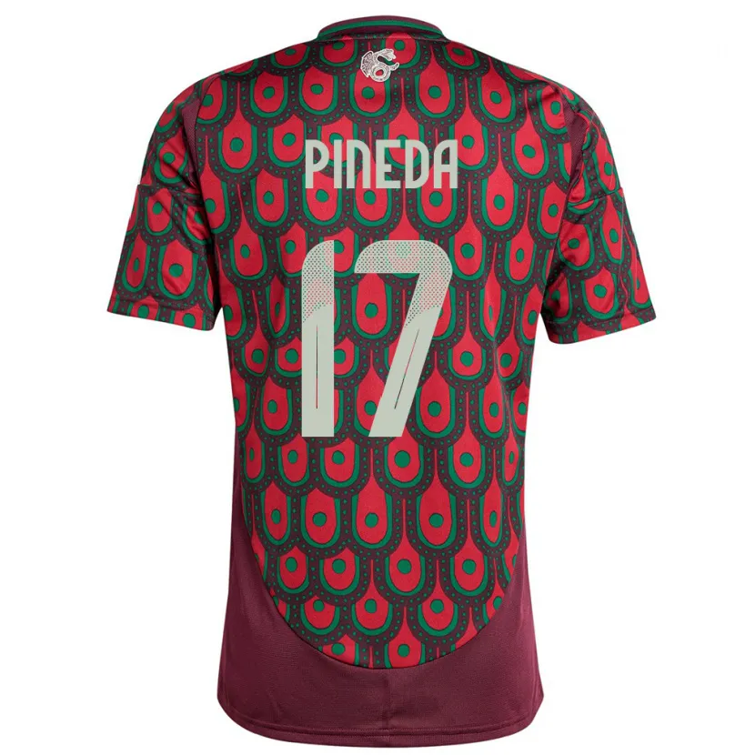 Danxen Criança Camisola México Orbelin Pineda #17 Marrom Principal 24-26 Camisa
