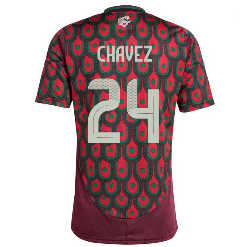 Danxen Criança Camisola México Luis Chavez #24 Marrom Principal 24-26 Camisa