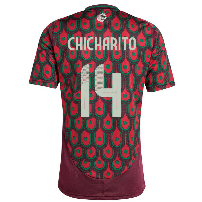 Danxen Criança Camisola México Chicharito #14 Marrom Principal 24-26 Camisa