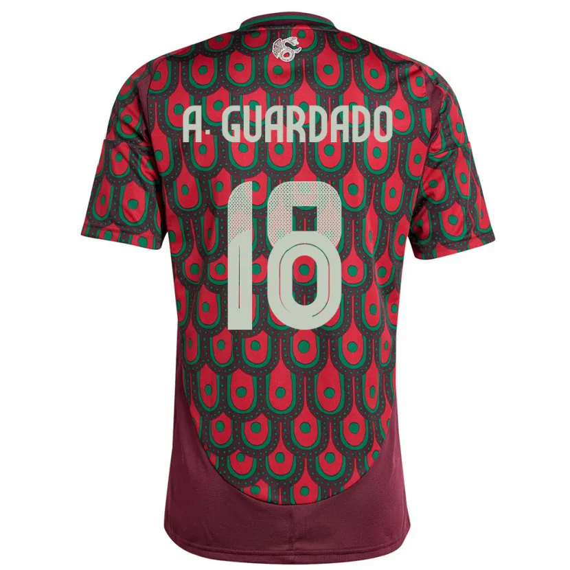 Danxen Criança Camisola México Andres Guardado #18 Marrom Principal 24-26 Camisa