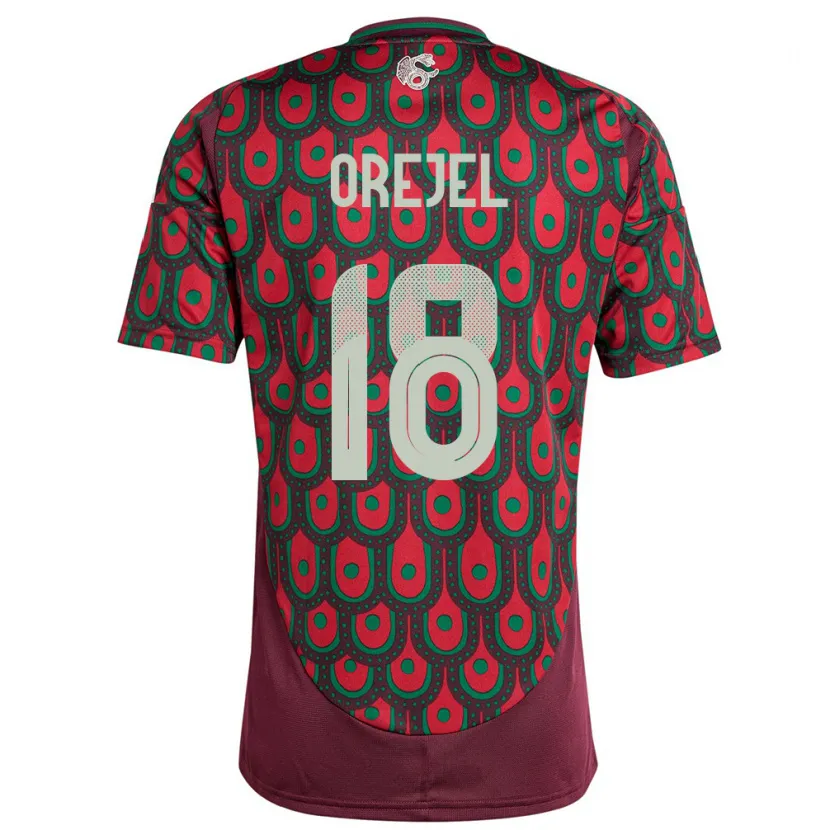 Danxen Criança Camisola México Jocelyn Orejel #18 Marrom Principal 24-26 Camisa