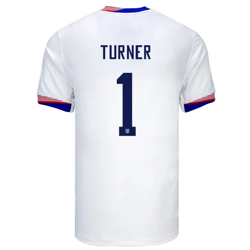 Danxen Criança Camisola Estados Unidos Matt Turner #1 Branco Principal 24-26 Camisa