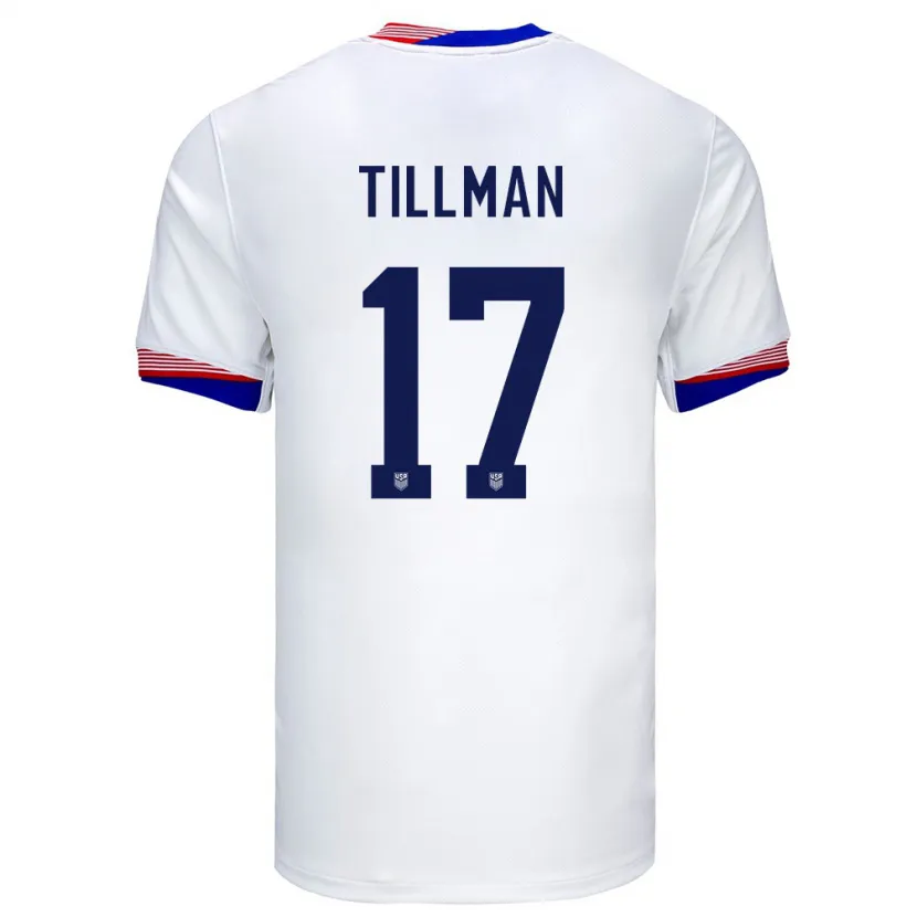 Danxen Criança Camisola Estados Unidos Malik Tillman #17 Branco Principal 24-26 Camisa