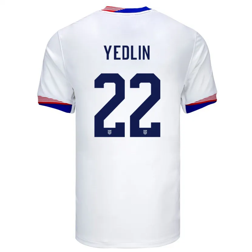 Danxen Criança Camisola Estados Unidos Deandre Yedlin #22 Branco Principal 24-26 Camisa