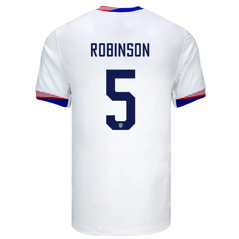 Danxen Criança Camisola Estados Unidos Antonee Robinson #5 Branco Principal 24-26 Camisa