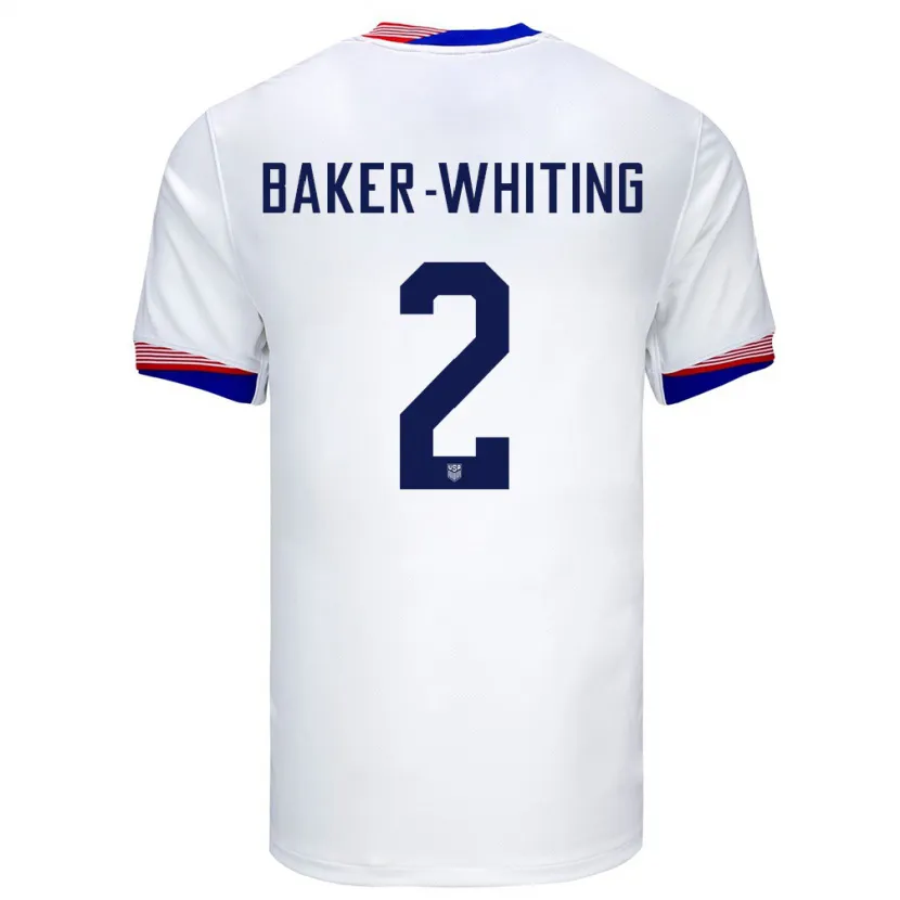 Danxen Criança Camisola Estados Unidos Reed Baker Whiting #2 Branco Principal 24-26 Camisa