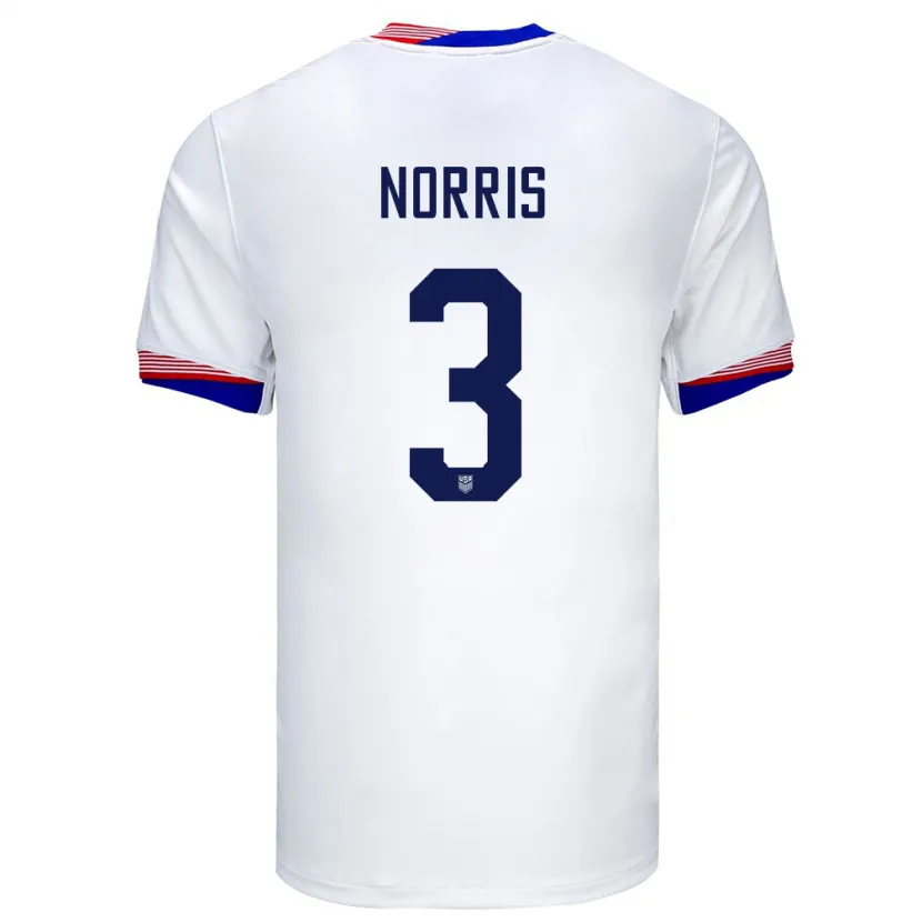 Danxen Criança Camisola Estados Unidos Nolan Norris #3 Branco Principal 24-26 Camisa