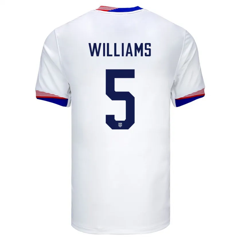 Danxen Criança Camisola Estados Unidos Thomas Williams #5 Branco Principal 24-26 Camisa