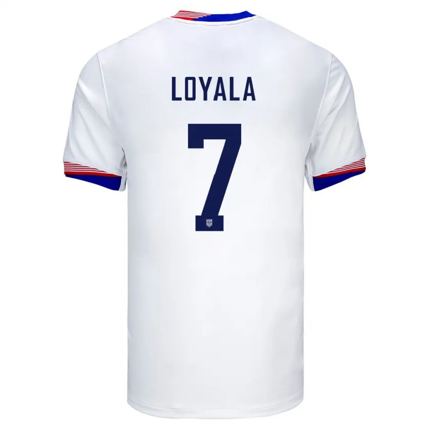 Danxen Criança Camisola Estados Unidos Favian Loyala #7 Branco Principal 24-26 Camisa