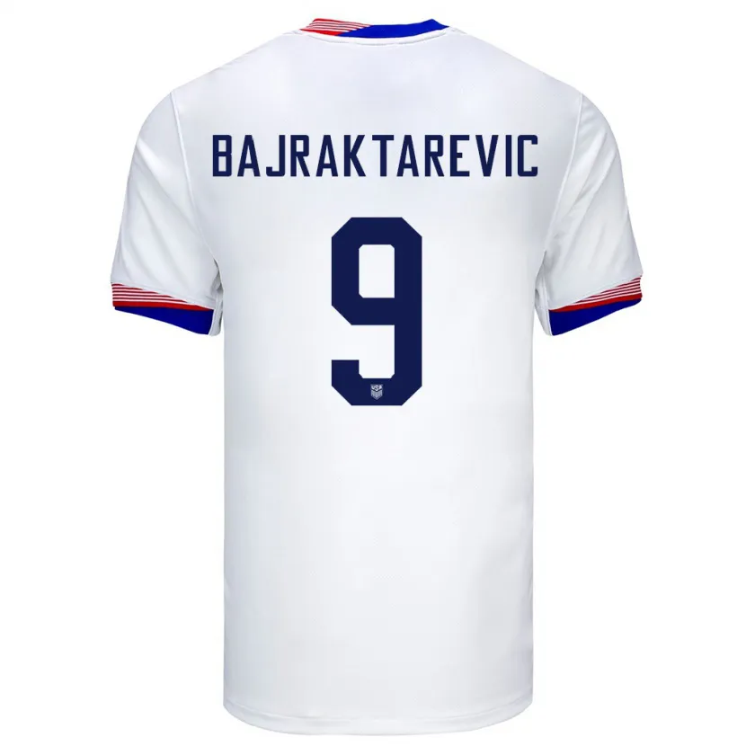 Danxen Criança Camisola Estados Unidos Esmir Bajraktarevic #9 Branco Principal 24-26 Camisa