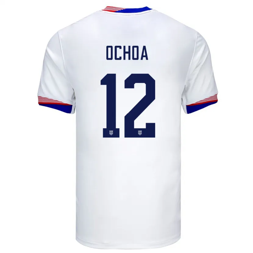 Danxen Criança Camisola Estados Unidos Emmanuel Ochoa #12 Branco Principal 24-26 Camisa