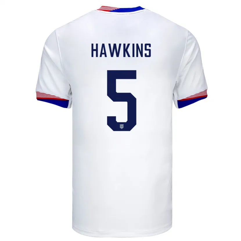 Danxen Criança Camisola Estados Unidos Stuart Hawkins #5 Branco Principal 24-26 Camisa