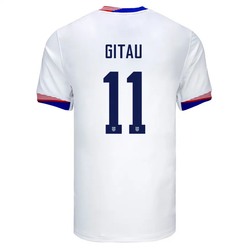 Danxen Criança Camisola Estados Unidos Andre Gitau #11 Branco Principal 24-26 Camisa