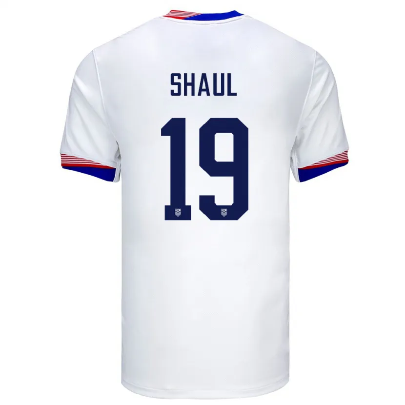 Danxen Criança Camisola Estados Unidos Ian Shaul #19 Branco Principal 24-26 Camisa