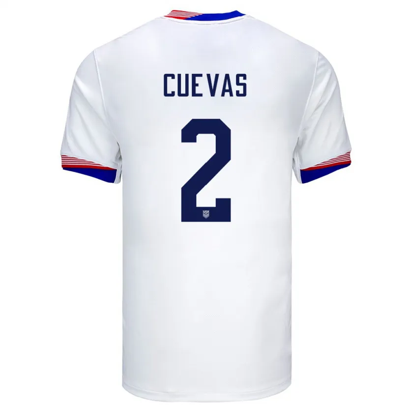 Danxen Criança Camisola Estados Unidos Mauricio Cuevas #2 Branco Principal 24-26 Camisa