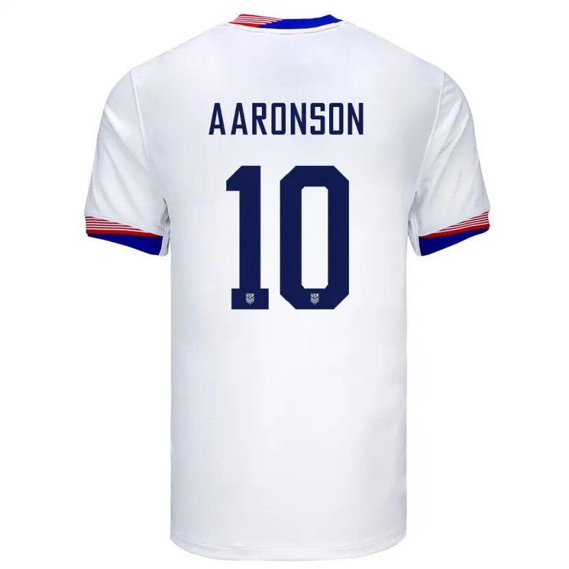 Danxen Criança Camisola Estados Unidos Paxten Aaronson #10 Branco Principal 24-26 Camisa