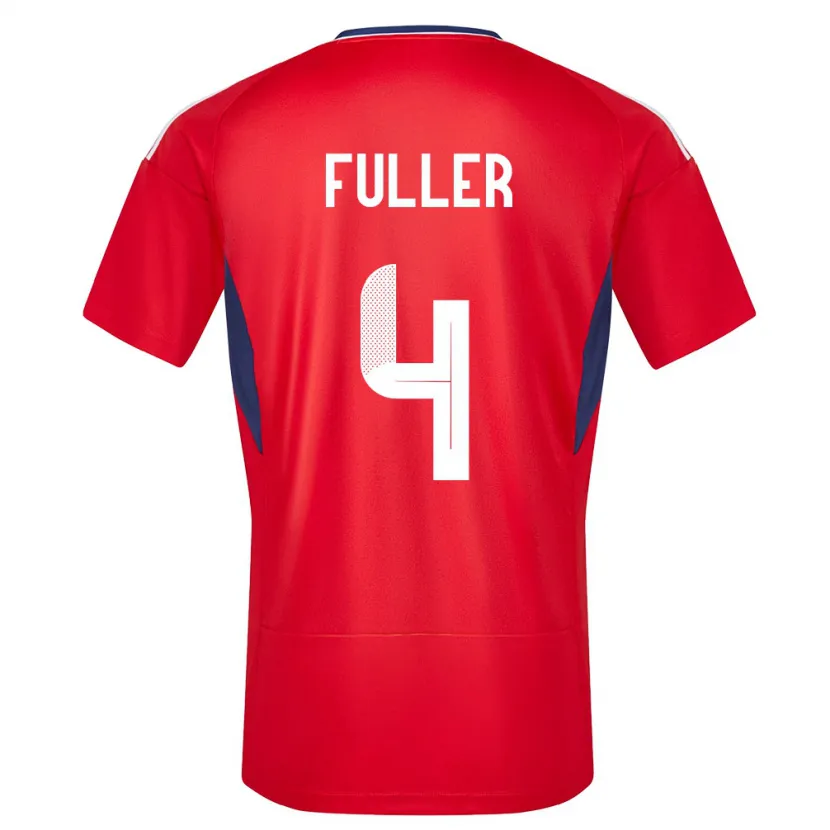 Danxen Criança Camisola Costa Rica Keysher Fuller #4 Vermelho Principal 24-26 Camisa