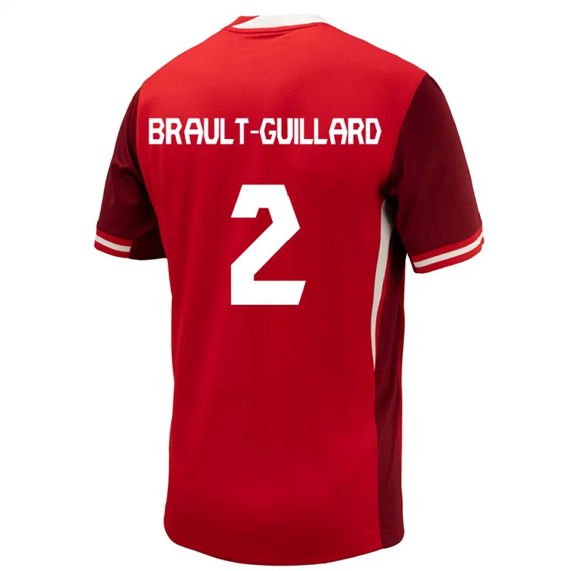 Danxen Criança Camisola Canadá Zachary Brault-Guillard #2 Vermelho Principal 24-26 Camisa