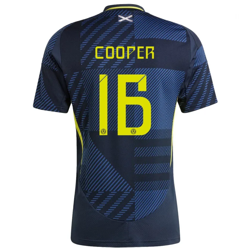 Danxen Criança Camisola Escócia Liam Cooper #16 Azul Escuro Principal 24-26 Camisa