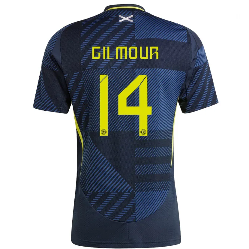 Danxen Criança Camisola Escócia Billy Gilmour #14 Azul Escuro Principal 24-26 Camisa