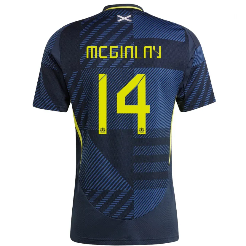 Danxen Criança Camisola Escócia Aiden Mcginlay #14 Azul Escuro Principal 24-26 Camisa