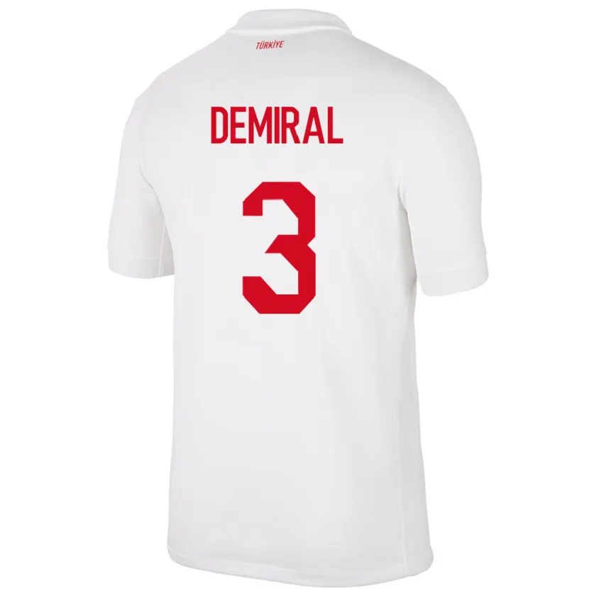Danxen Criança Camisola Turquia Merih Demiral #3 Branco Principal 24-26 Camisa