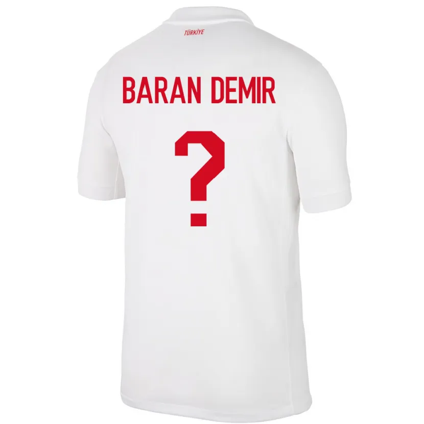 Danxen Criança Camisola Turquia Tuna Baran Demir #0 Branco Principal 24-26 Camisa