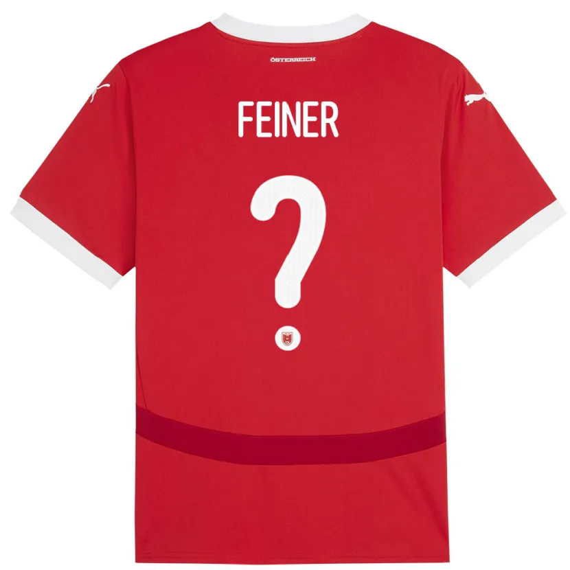 Danxen Criança Camisola Áustria Fabian Feiner #0 Vermelho Principal 24-26 Camisa