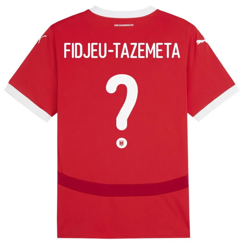 Danxen Criança Camisola Áustria Thierry Fidjeu-Tazemeta #0 Vermelho Principal 24-26 Camisa