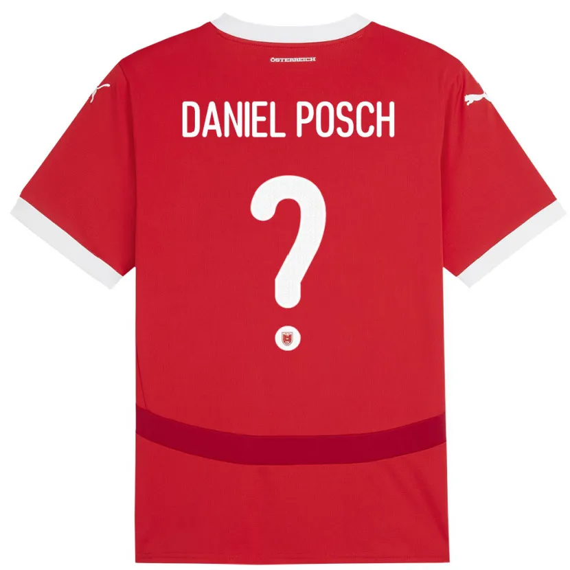 Danxen Criança Camisola Áustria Daniel Posch #0 Vermelho Principal 24-26 Camisa