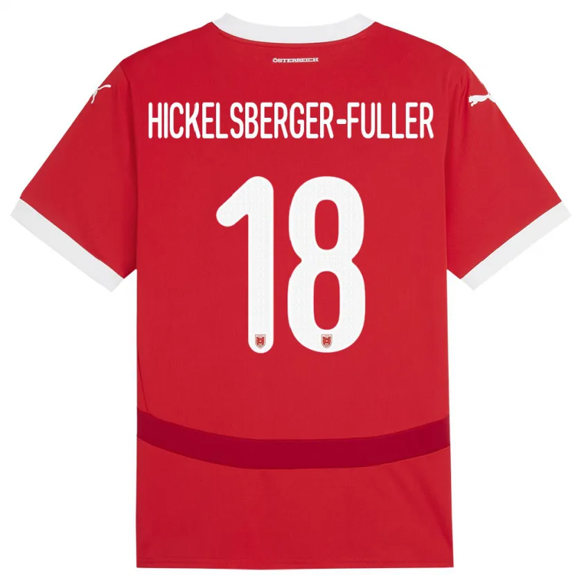 Danxen Criança Camisola Áustria Julia Hickelsberger-Füller #18 Vermelho Principal 24-26 Camisa