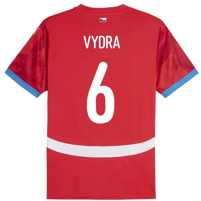 Danxen Criança Camisola República Checa Patrik Vydra #6 Vermelho Principal 24-26 Camisa