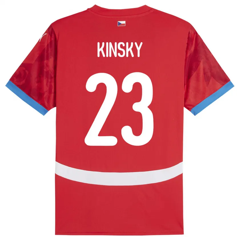 Danxen Criança Camisola República Checa Antonin Kinsky #23 Vermelho Principal 24-26 Camisa
