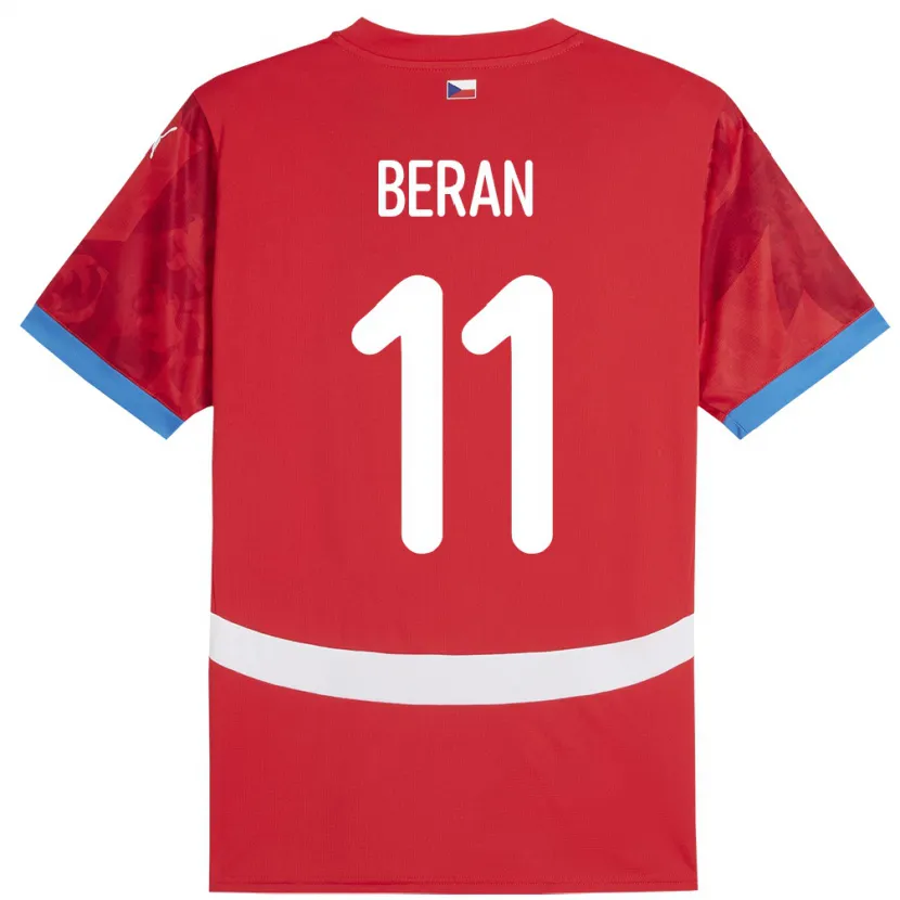 Danxen Criança Camisola República Checa Stepan Beran #11 Vermelho Principal 24-26 Camisa