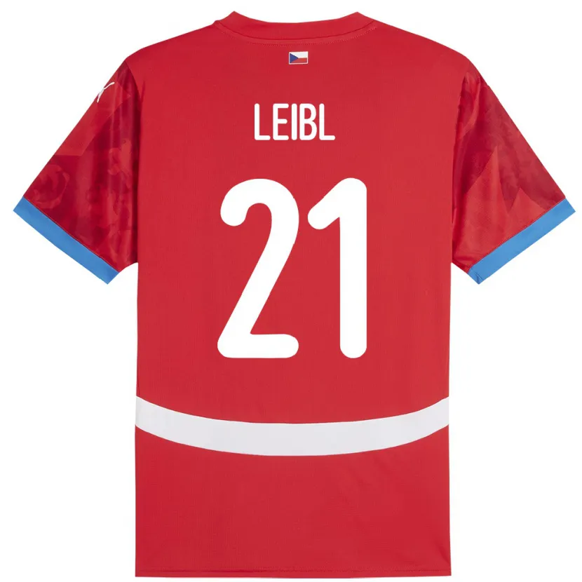 Danxen Criança Camisola República Checa Adam Leibl #21 Vermelho Principal 24-26 Camisa