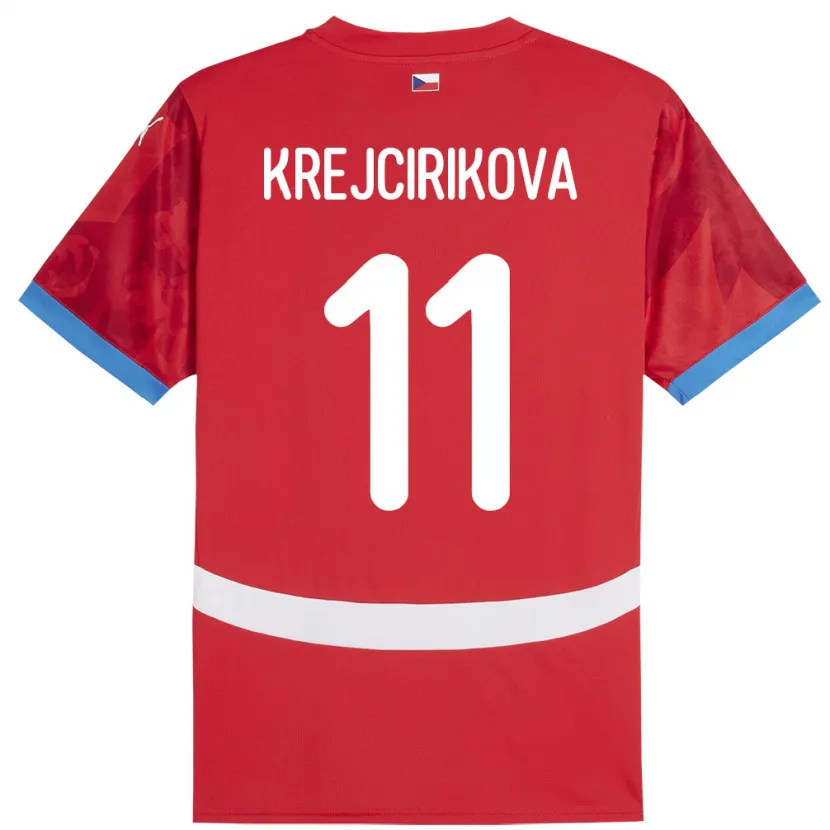 Danxen Criança Camisola República Checa Tereza Krejčiříková #11 Vermelho Principal 24-26 Camisa