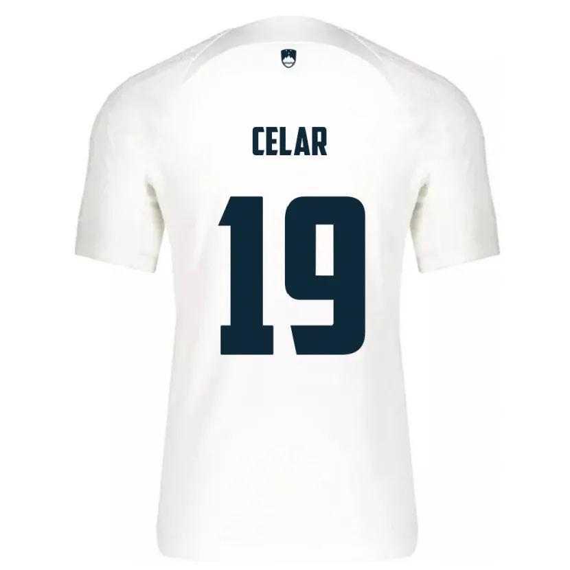 Danxen Criança Camisola Eslovênia Zan Celar #19 Branco Principal 24-26 Camisa