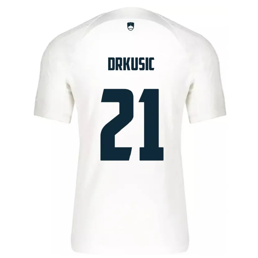 Danxen Criança Camisola Eslovênia Vanja Drkusic #21 Branco Principal 24-26 Camisa