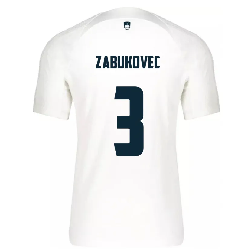 Danxen Criança Camisola Eslovênia Anze Zabukovec #3 Branco Principal 24-26 Camisa