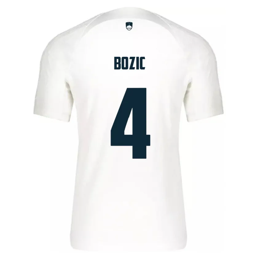 Danxen Criança Camisola Eslovênia Viktor Bozic #4 Branco Principal 24-26 Camisa