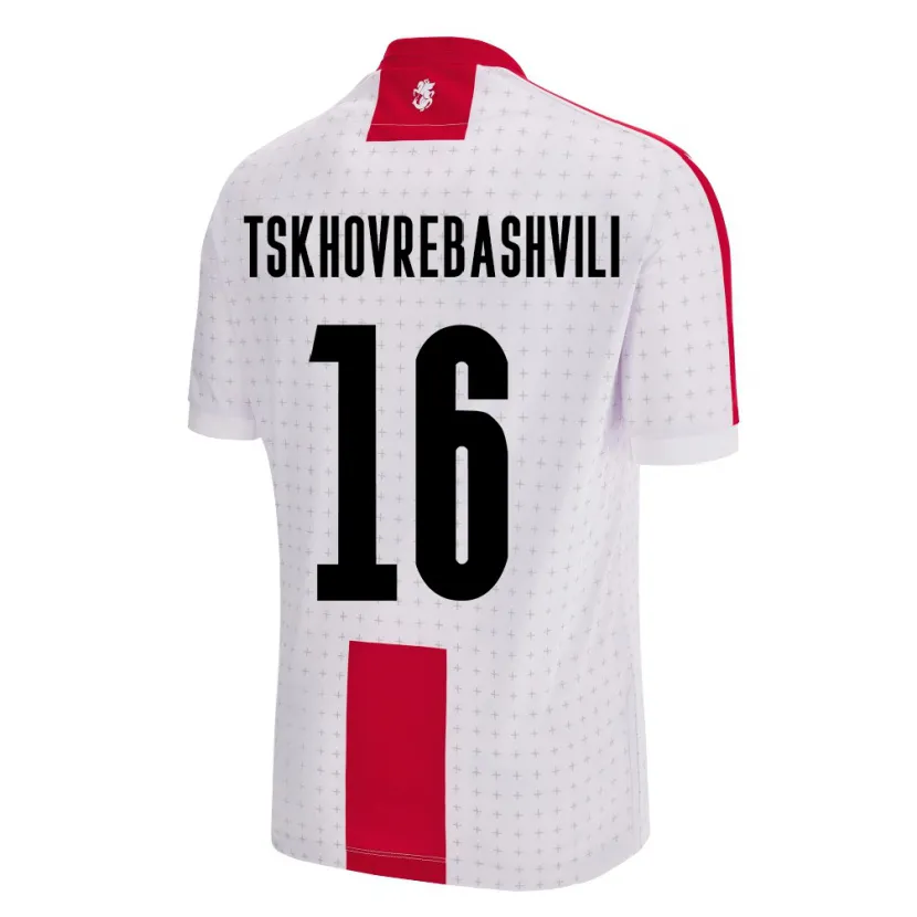Danxen Criança Camisola Geórgia Nikoloz Tskhovrebashvili #16 Branco Principal 24-26 Camisa