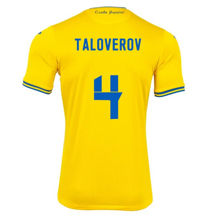 Danxen Criança Camisola Ucrânia Maksym Taloverov #4 Amarelo Principal 24-26 Camisa